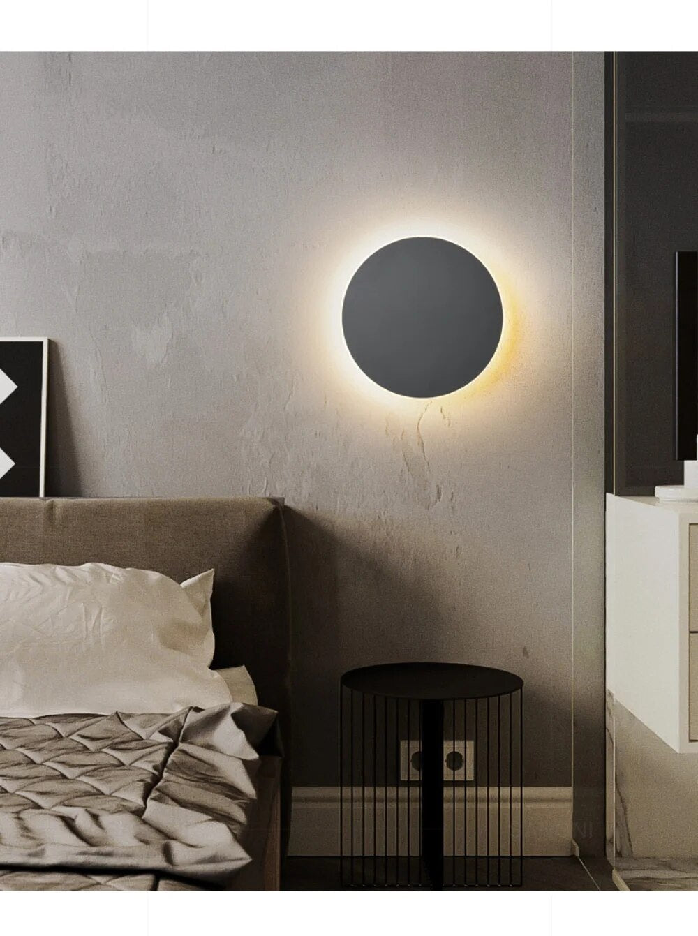 Sleek dome wall lamp round