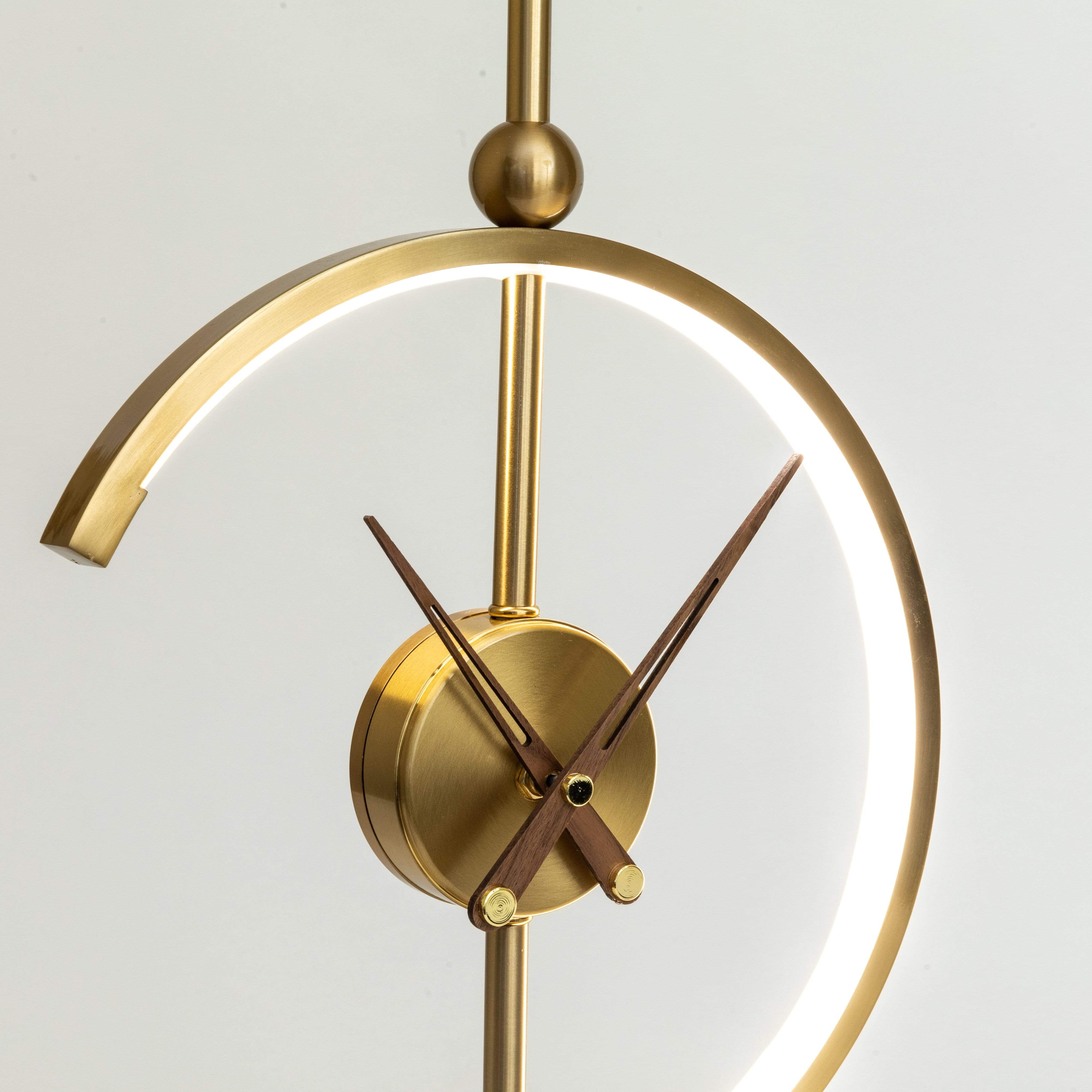 Modern Clock Desk Lamp with Wireless Charger in LED Light and Modern Design