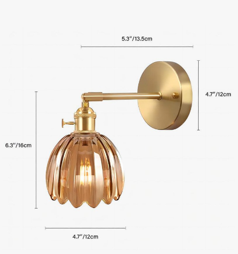 Tulip-Shaped Vintage Retro Glass Wall Light