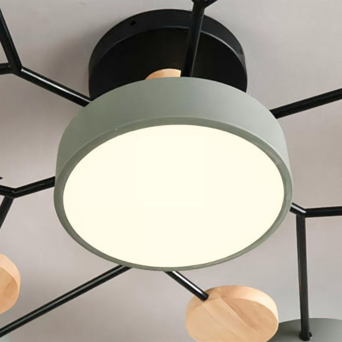 Modern LED Ceiling Light with Branched Design and Round Light Discs