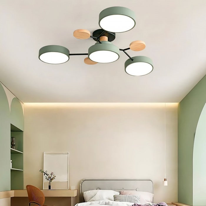Modern LED Ceiling Light with Branched Design and Round Light Discs
