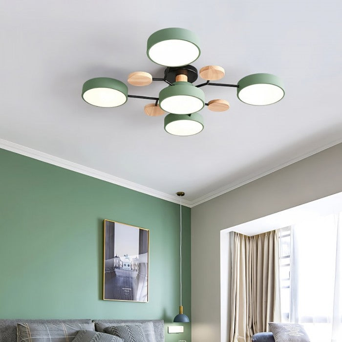 Modern LED Ceiling Light with Branched Design and Round Light Discs