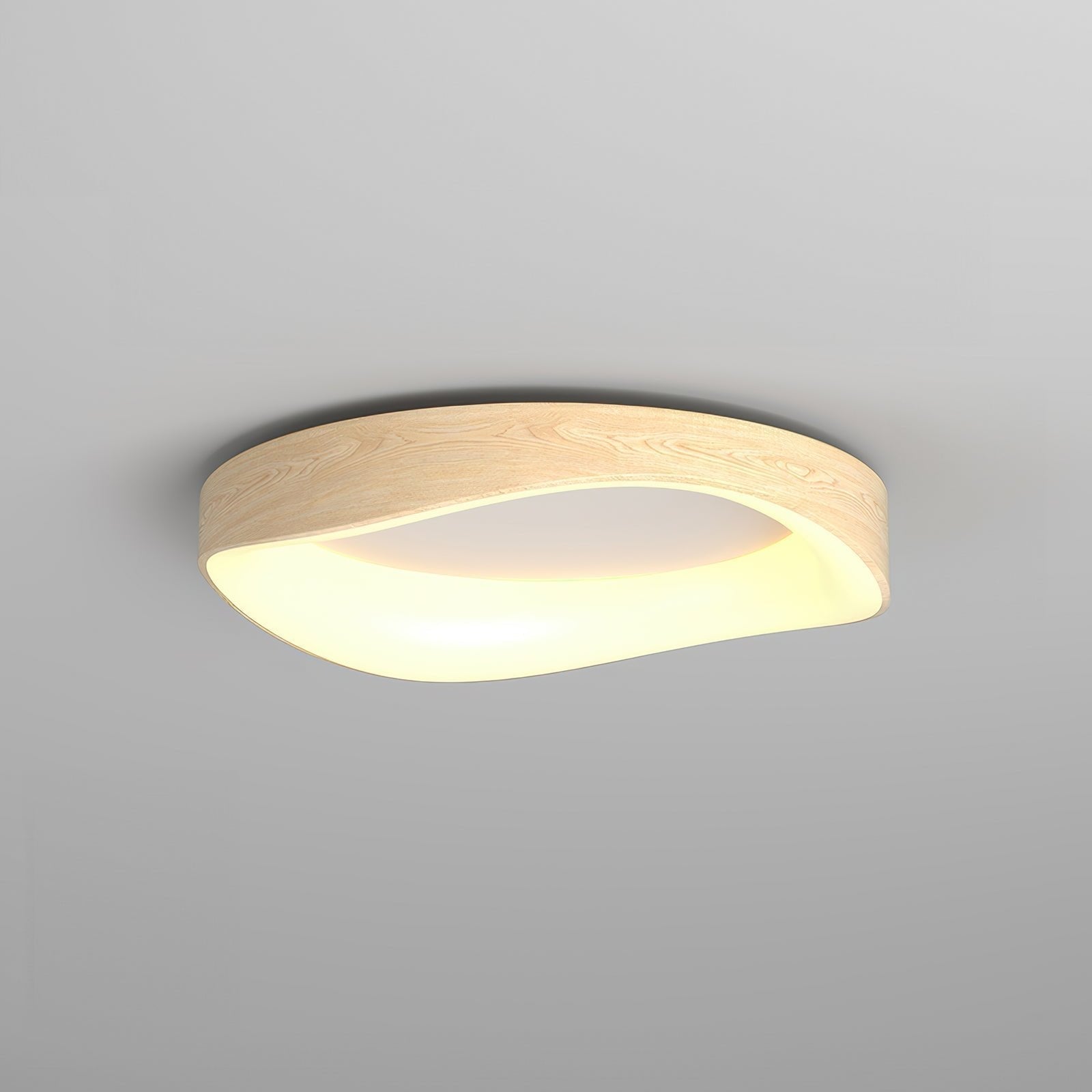 Nordic Wooden Grain Ceiling Light in Modern LED