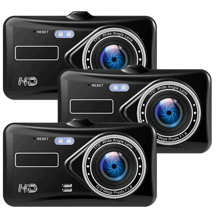 Dual Wireless Dash Camera Set with Full HD Recording and Wide Angle Lens