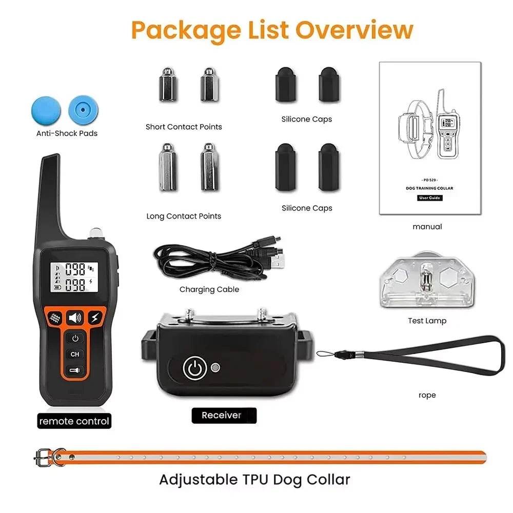 Dog Training Collar Long-Range Waterproof Remote for All Dog Sizes