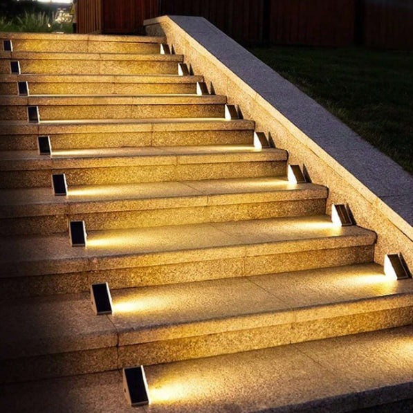 Solar Step Lights Waterproof Outdoor LED Stair Lighting