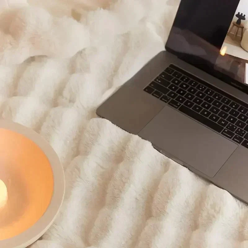 Portable Fluffy Blanket Ultra-Soft Cozy Sofa & Bed Throw