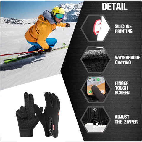 Warm Thermal Gloves Insulated Cycling & Ski Gloves with Grip Design
