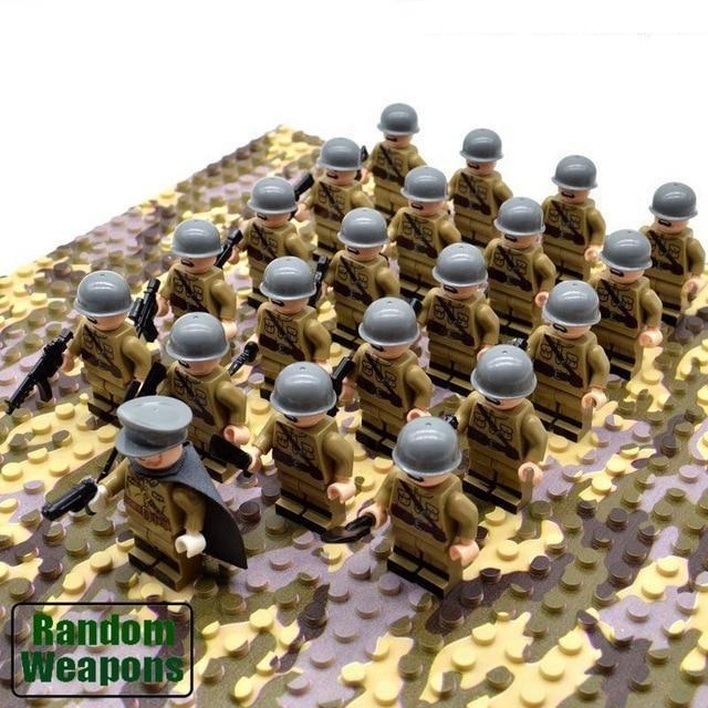 Military Building Blocks Playset World War II Army Soldier Figures Set