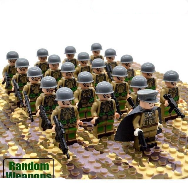 Military Building Blocks Playset World War II Army Soldier Figures Set