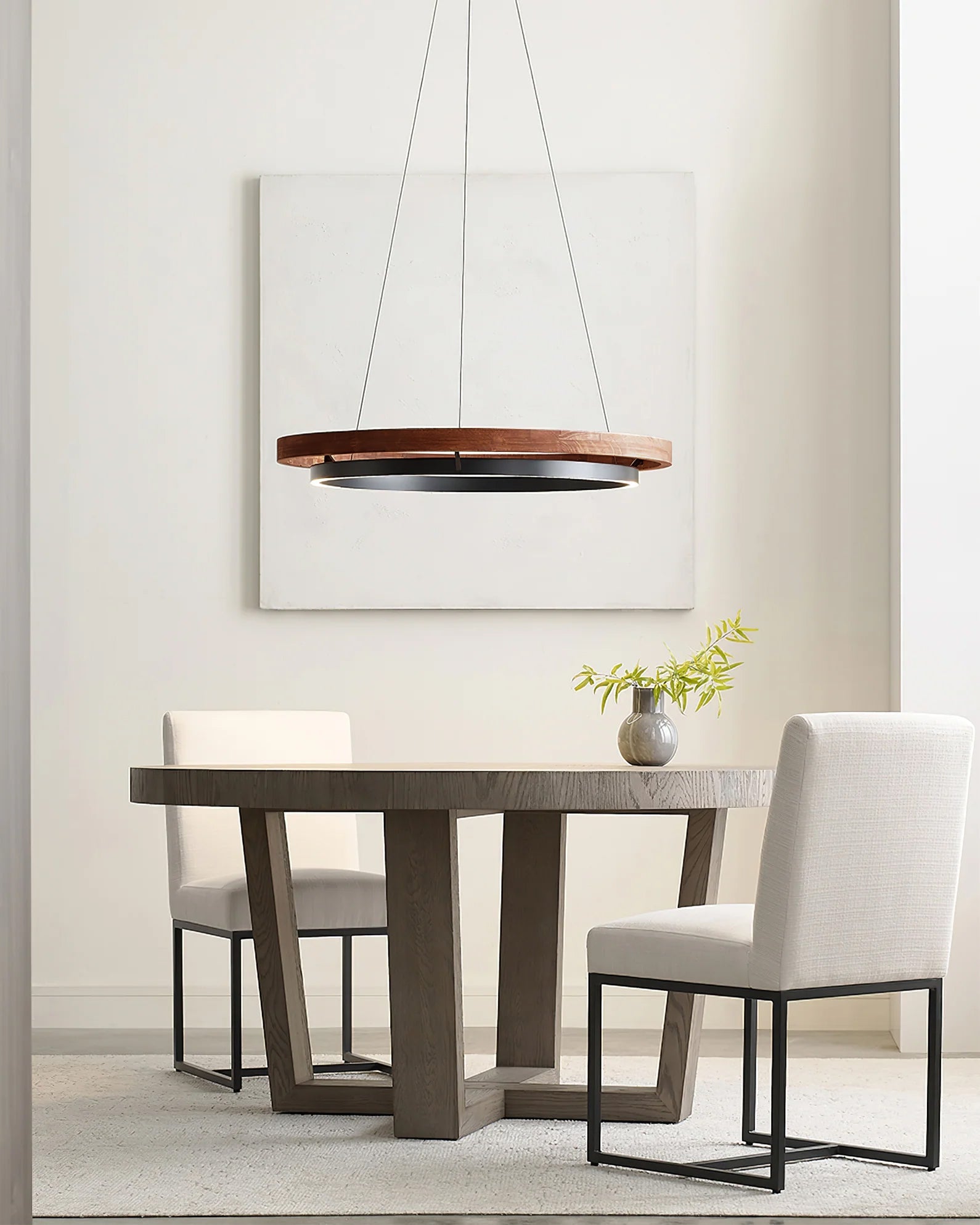 Modern Double Ring Design LED Chandelier for Living Room & Dining Area
