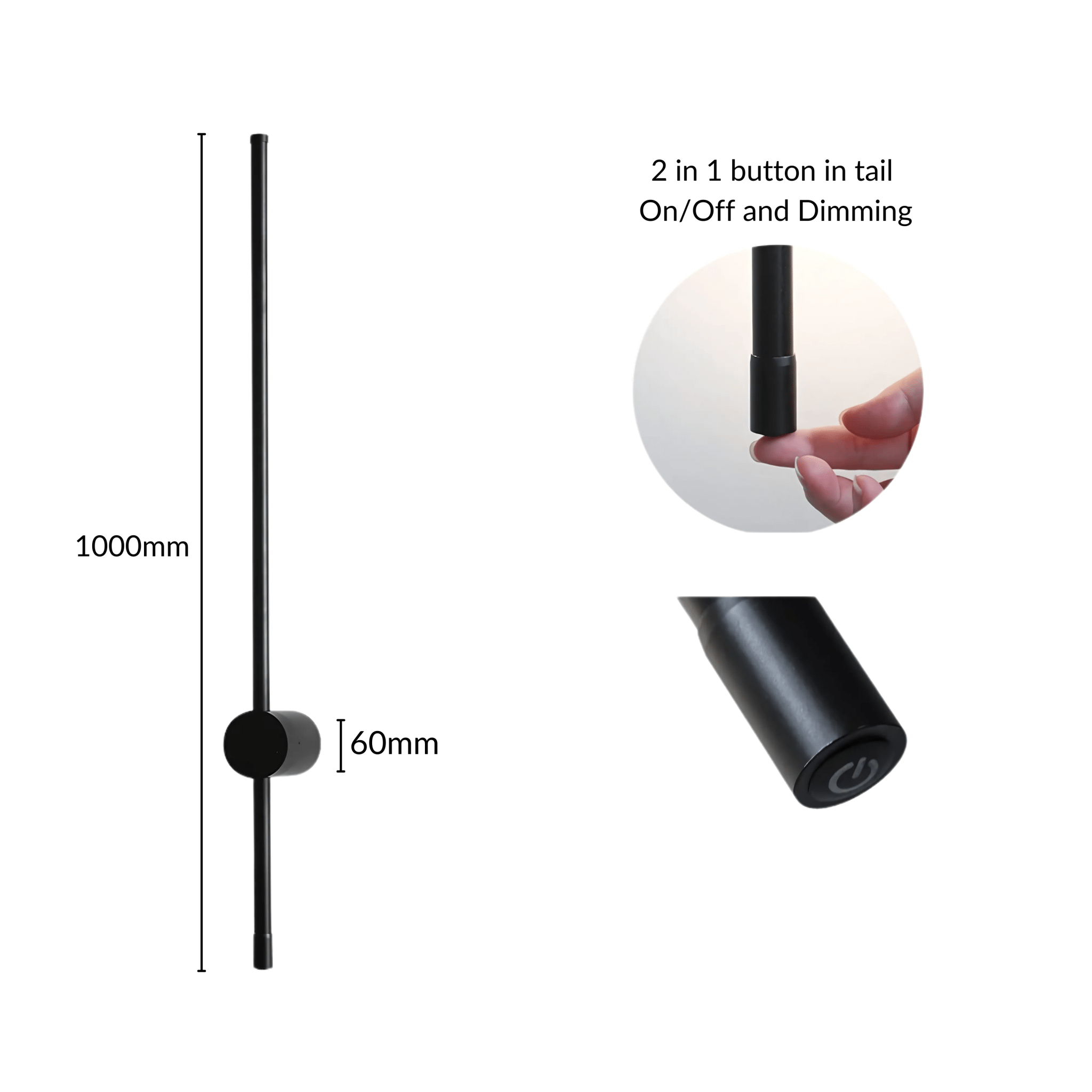 Modern Wall Light Sleek Black Design with LED Illumination