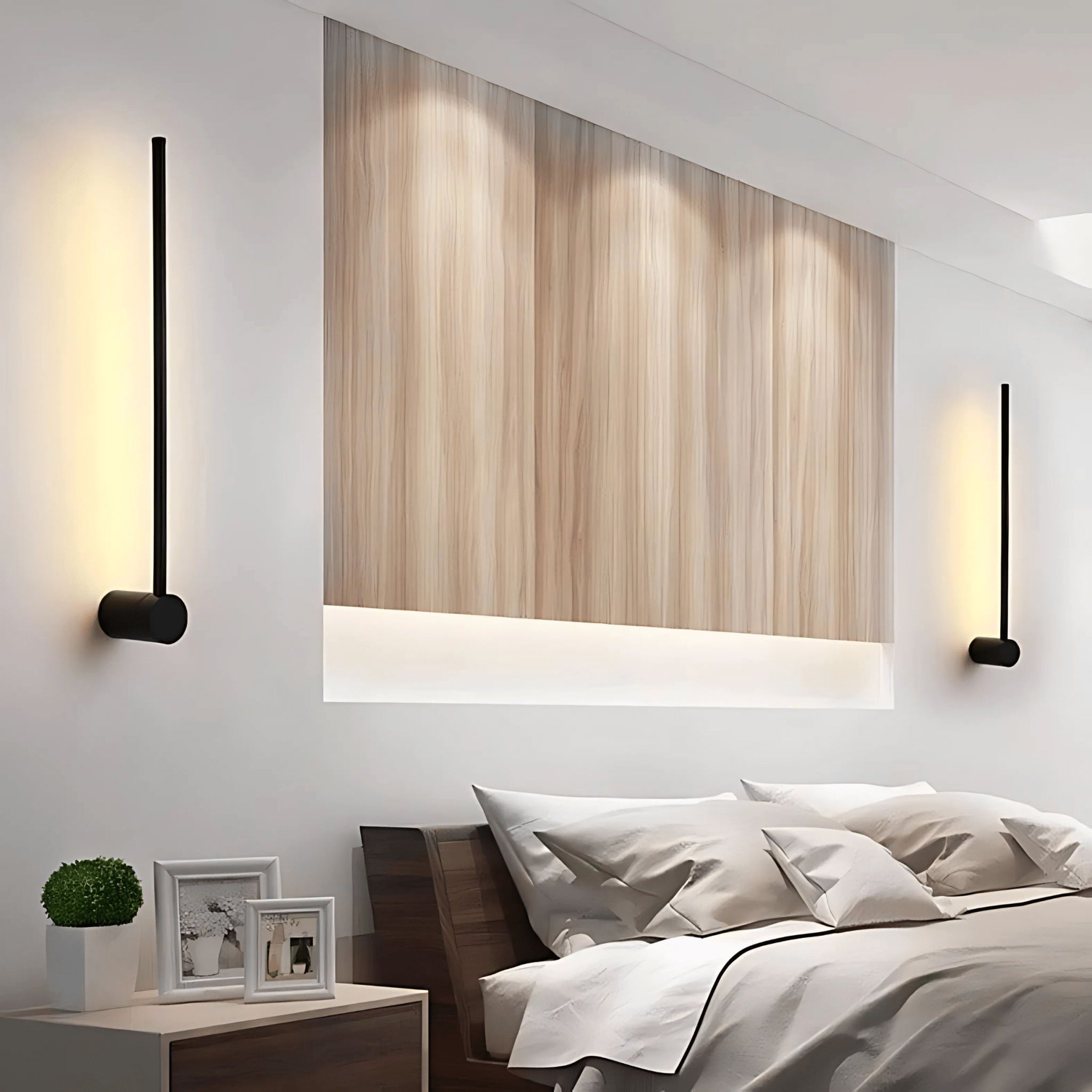 Modern Wall Light Sleek Black Design with LED Illumination