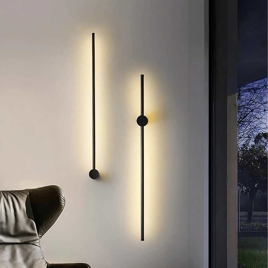 Modern Wall Light Sleek Black Design with LED Illumination