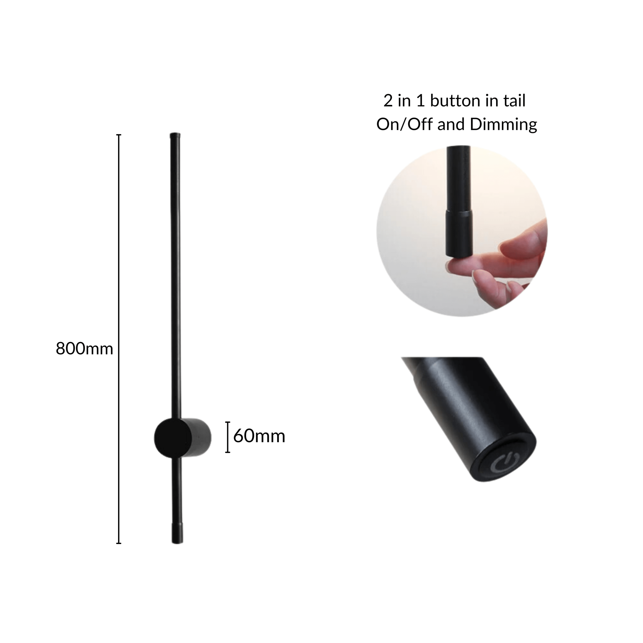 Modern Wall Light Sleek Black Design with LED Illumination