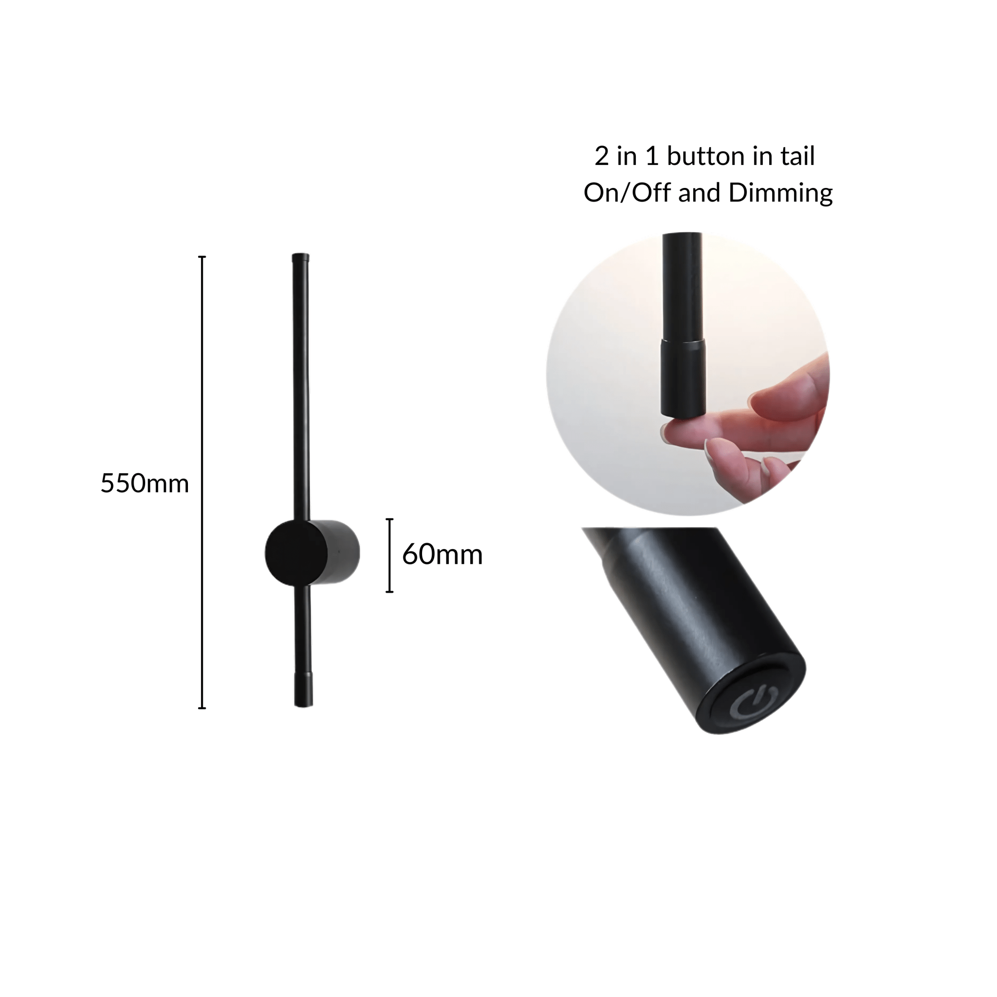 Modern Wall Light Sleek Black Design with LED Illumination