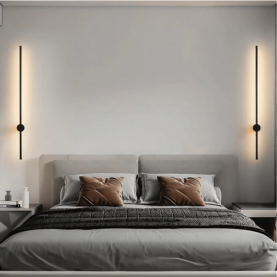 Modern Wall Light Sleek Black Design with LED Illumination