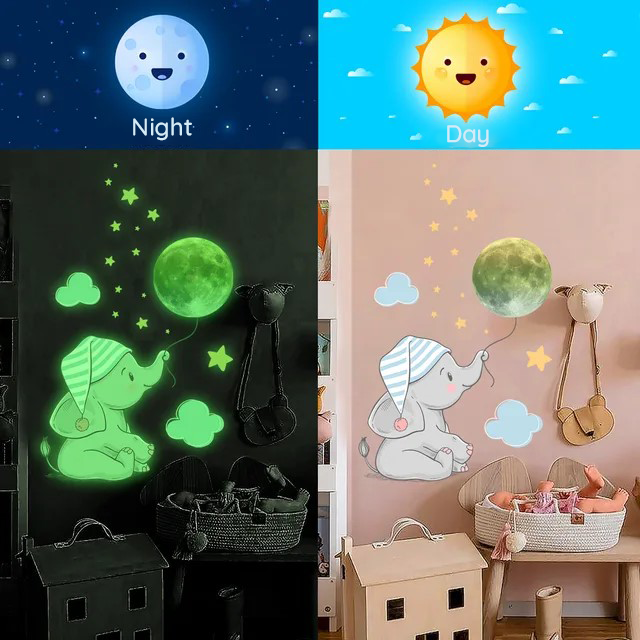 Glow in the Dark Wall Stickers for Children Soothing Bedroom Decorations