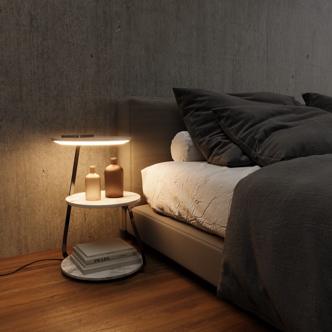 Signature Side Table Bedside Lamp in Modern Double-Layer Design