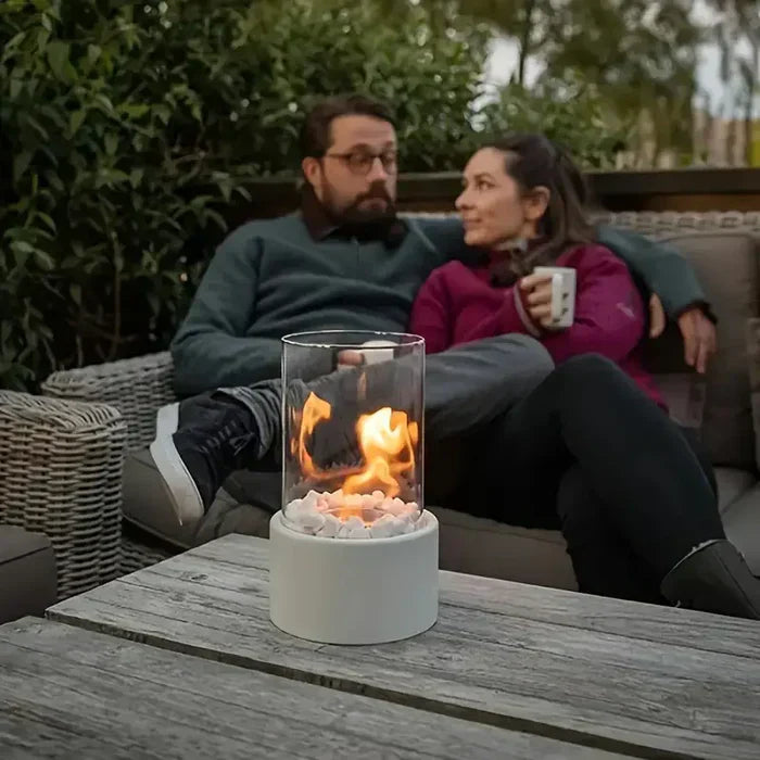 Compact Fire Lantern Table Lamp Stylish Flickering Flame Accent Light