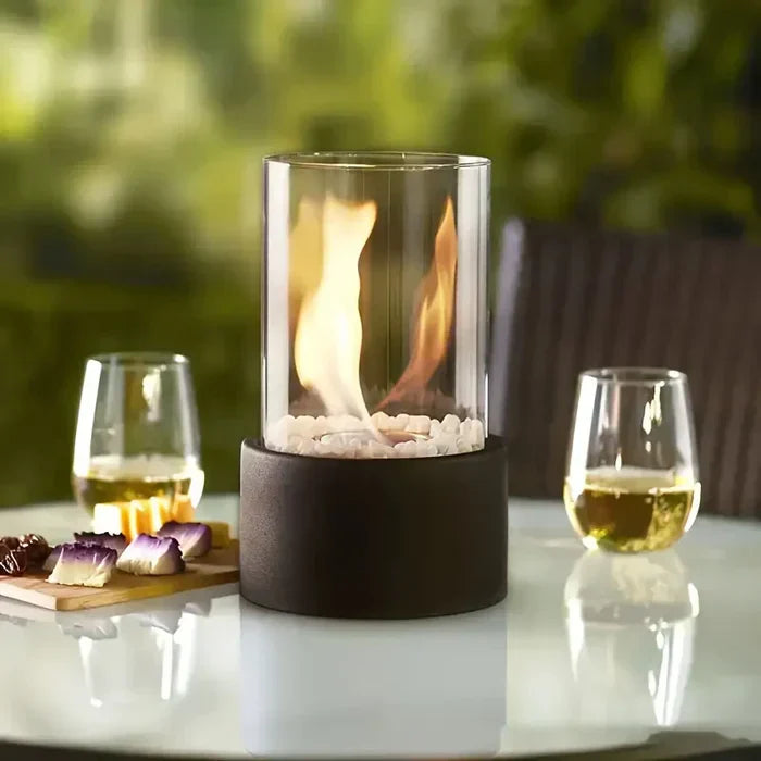 Compact Fire Lantern Table Lamp Stylish Flickering Flame Accent Light