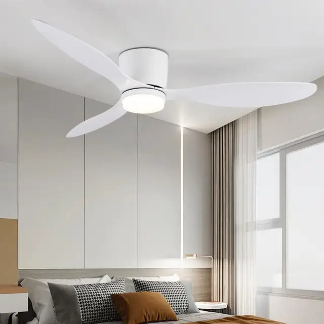 BrisaLuz Witte Houten Plafondventilator met Verlichting