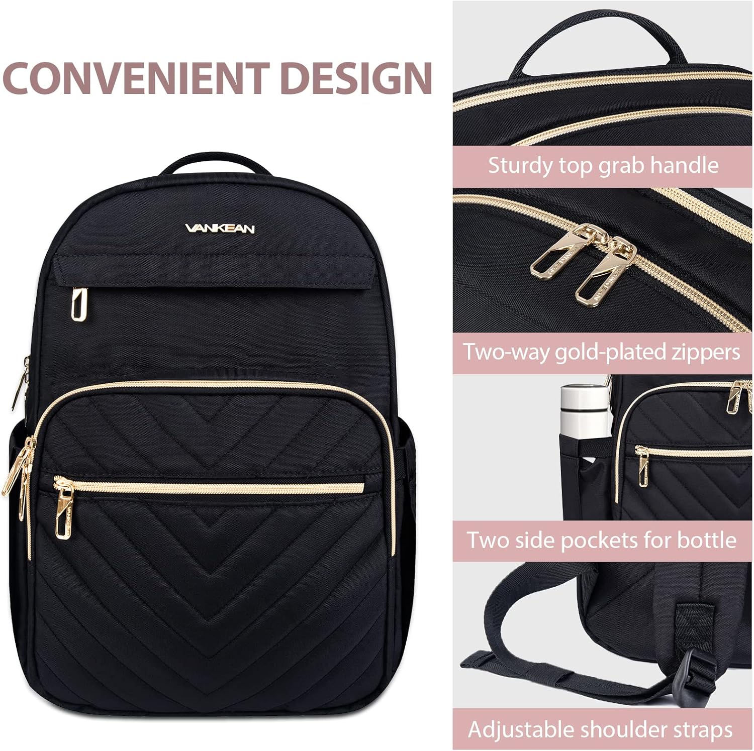 Laptop Backpack Slim Travel & Work Pack with USB Charging Port