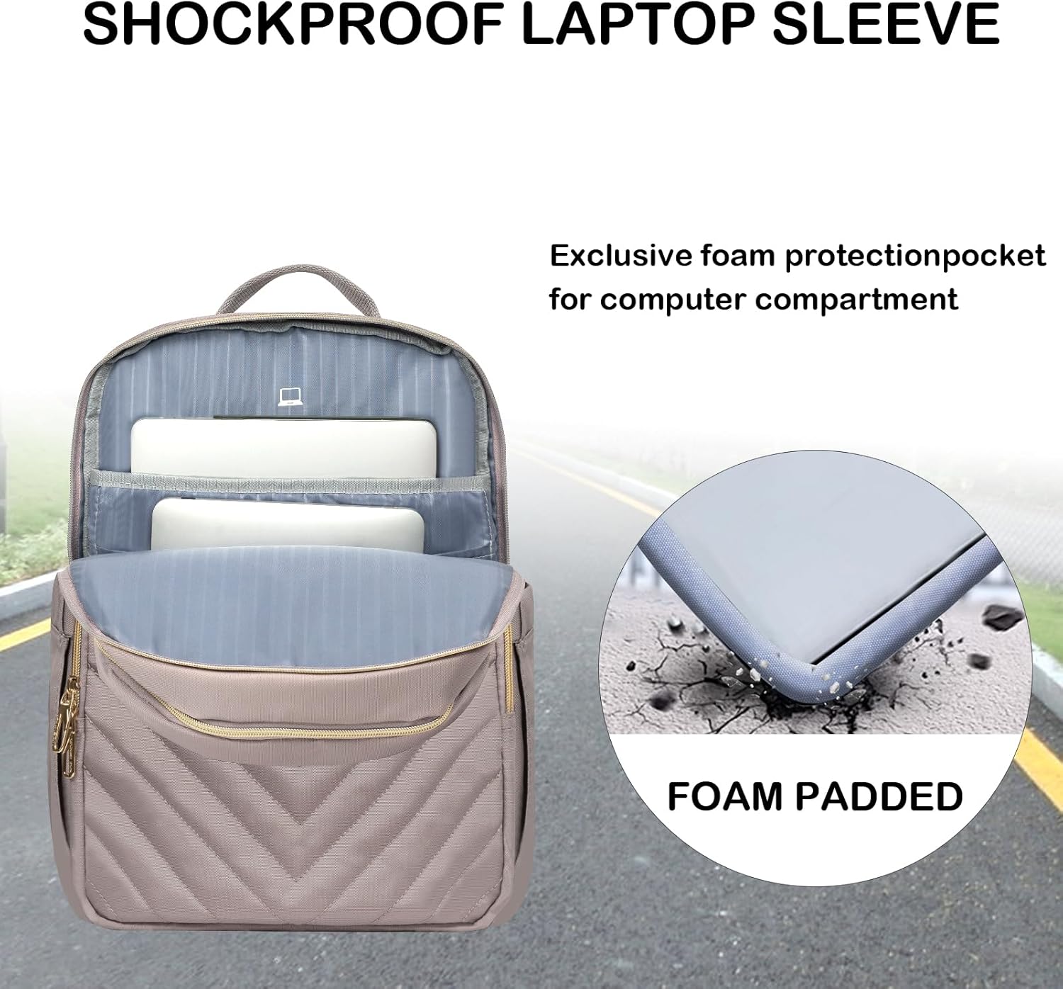 Laptop Backpack Slim Travel & Work Pack with USB Charging Port