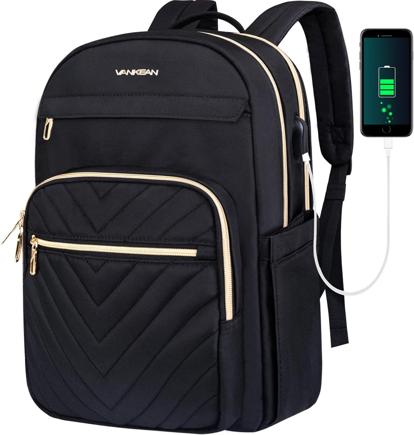 Laptop Backpack Slim Travel & Work Pack with USB Charging Port