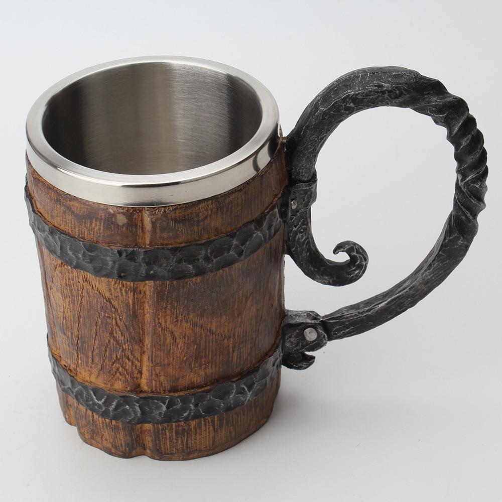 Viking Tavern Mug Double-Walled Norse Drink Cup for Hot & Cold Beverages