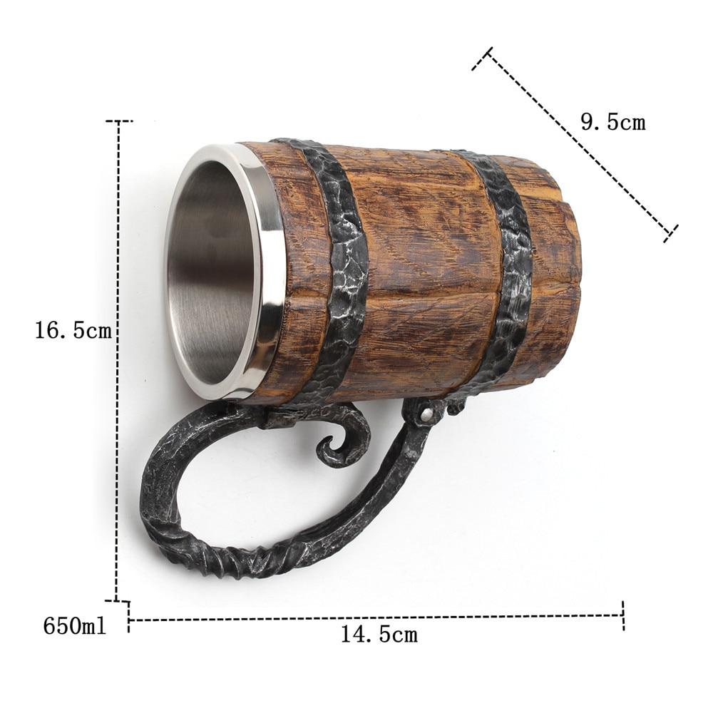 Viking Tavern Mug Double-Walled Norse Drink Cup for Hot & Cold Beverages