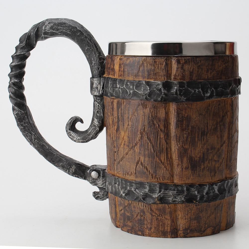 Viking Tavern Mug Double-Walled Norse Drink Cup for Hot & Cold Beverages