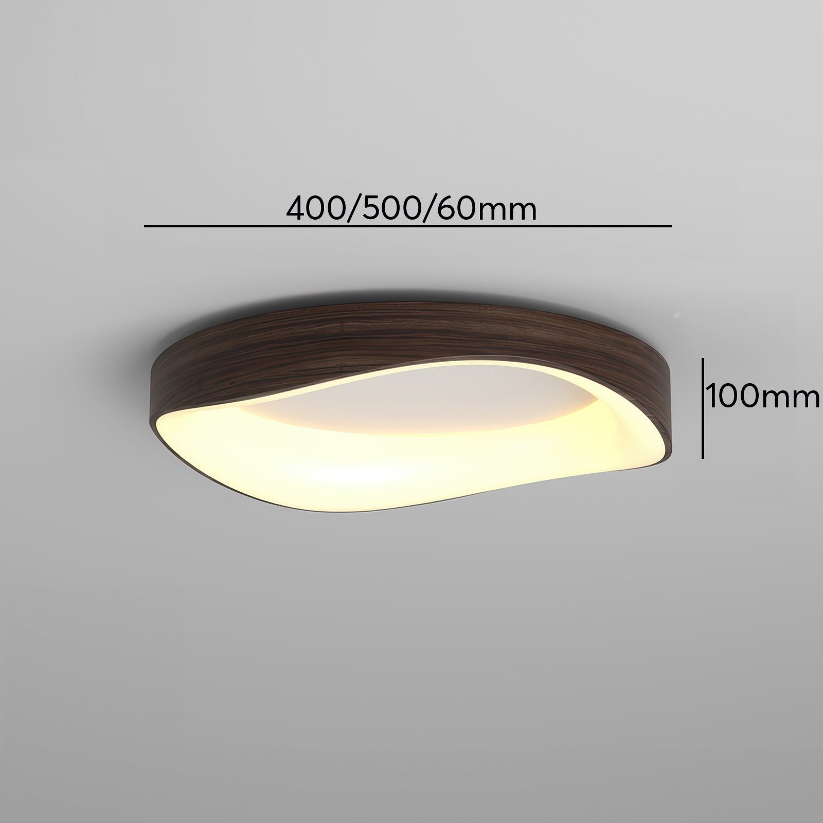 Nordic Wooden Grain Ceiling Light in Modern LED