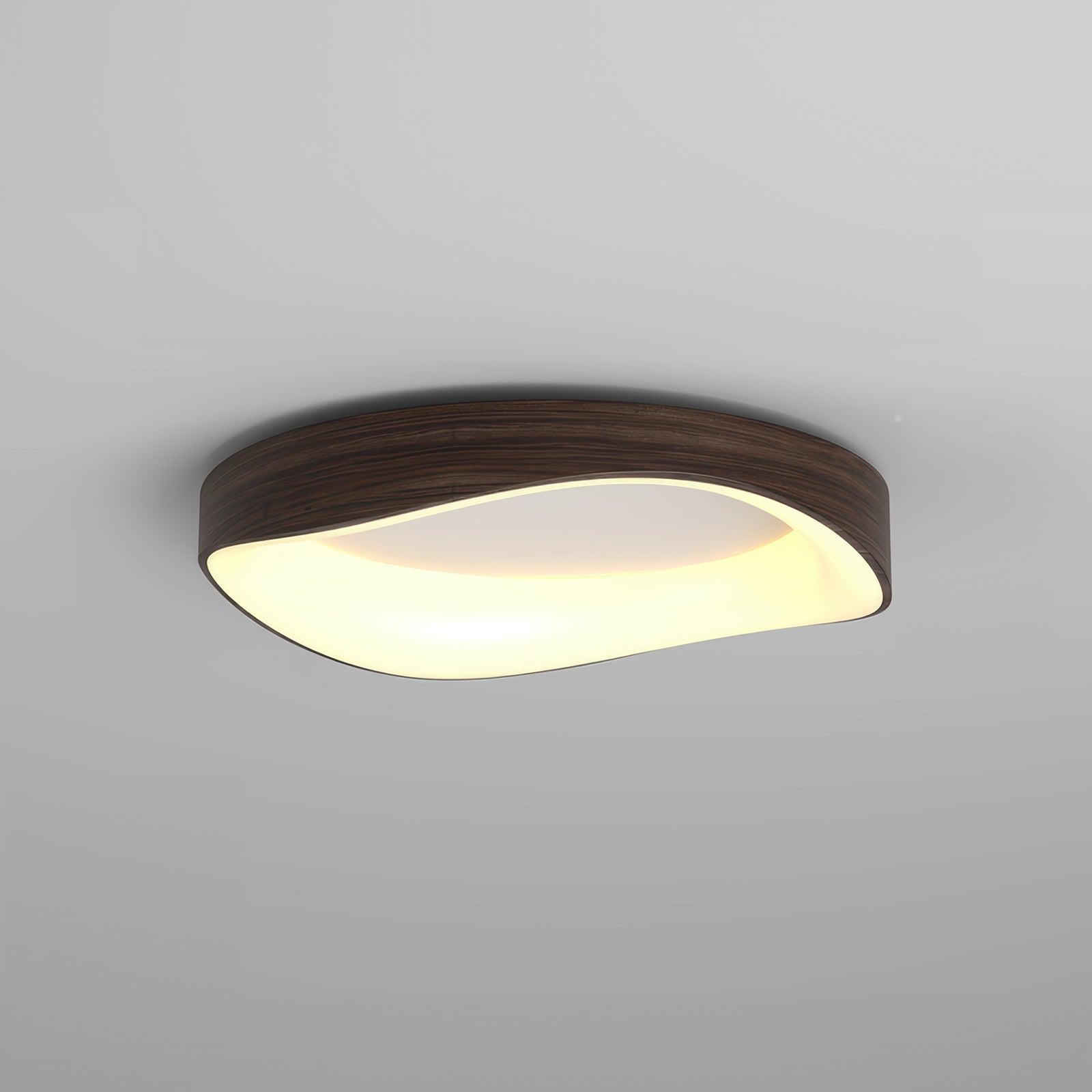 Nordic Wooden Grain Ceiling Light in Modern LED