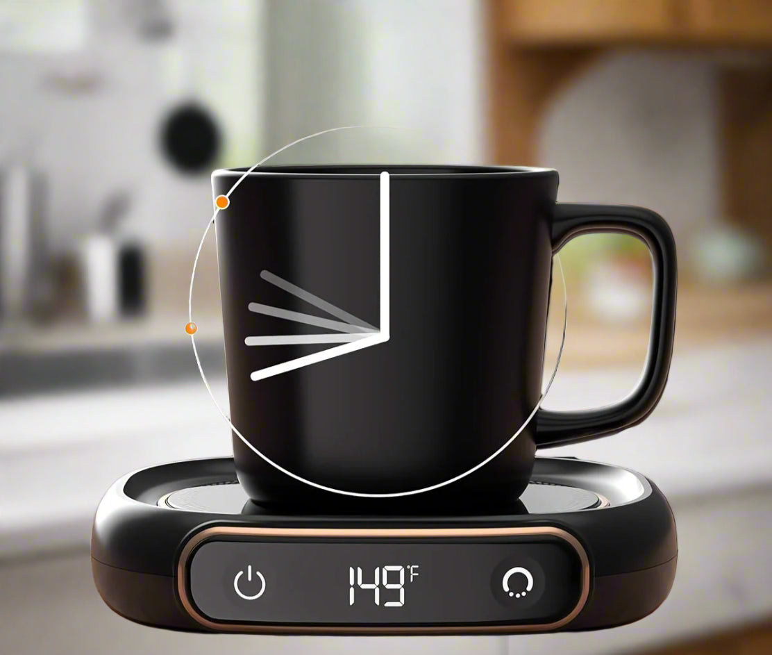 USB Smart Coffee Warmer Pad Compact Drink Heater with Safety Timer for Home & Office