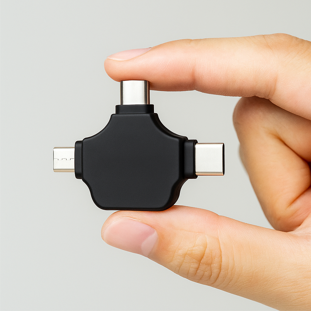 3-in-1 OTG adapter for smartphone use