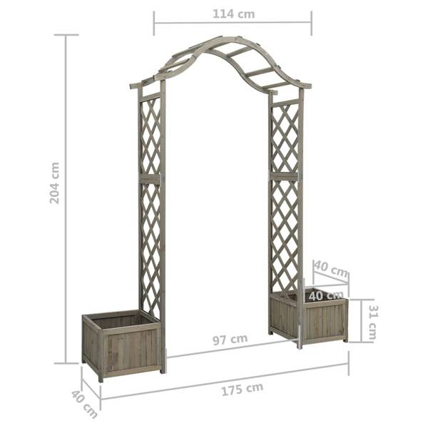 Houten Rozenboog met Plantenbakken