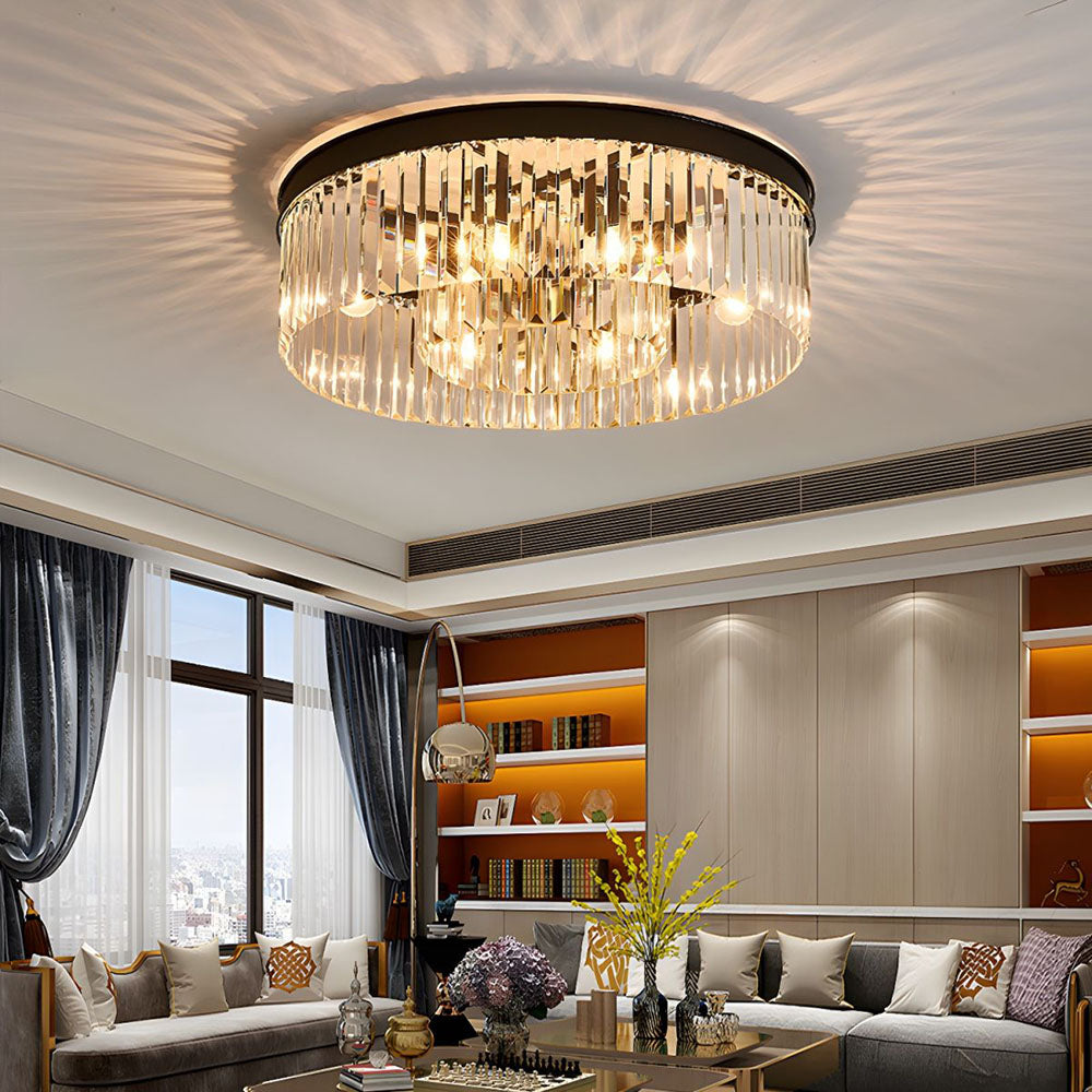 Crystal Flush Ceiling Light for Living Room