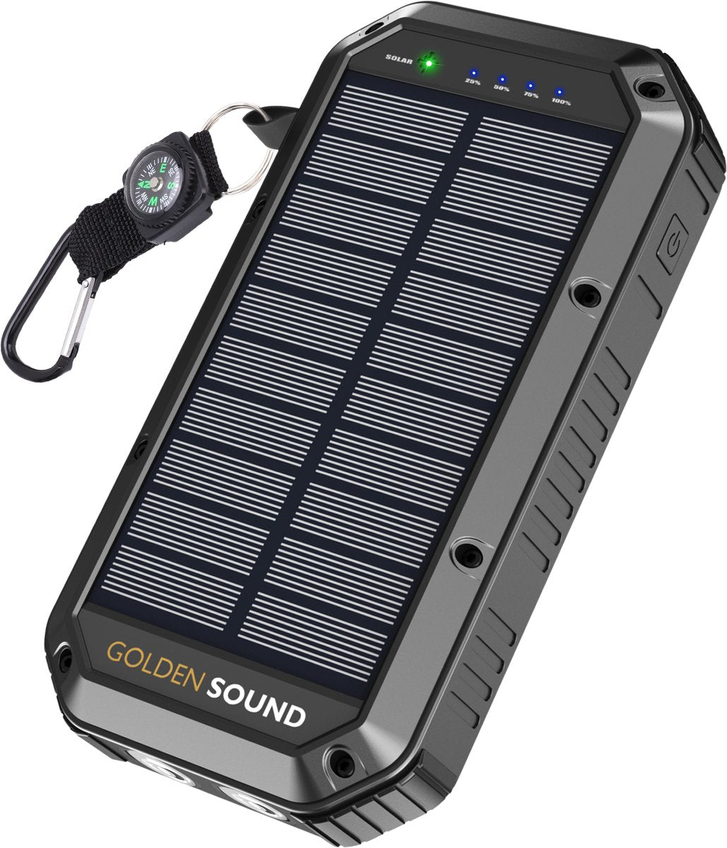 Zonne-energiebank met kompas
