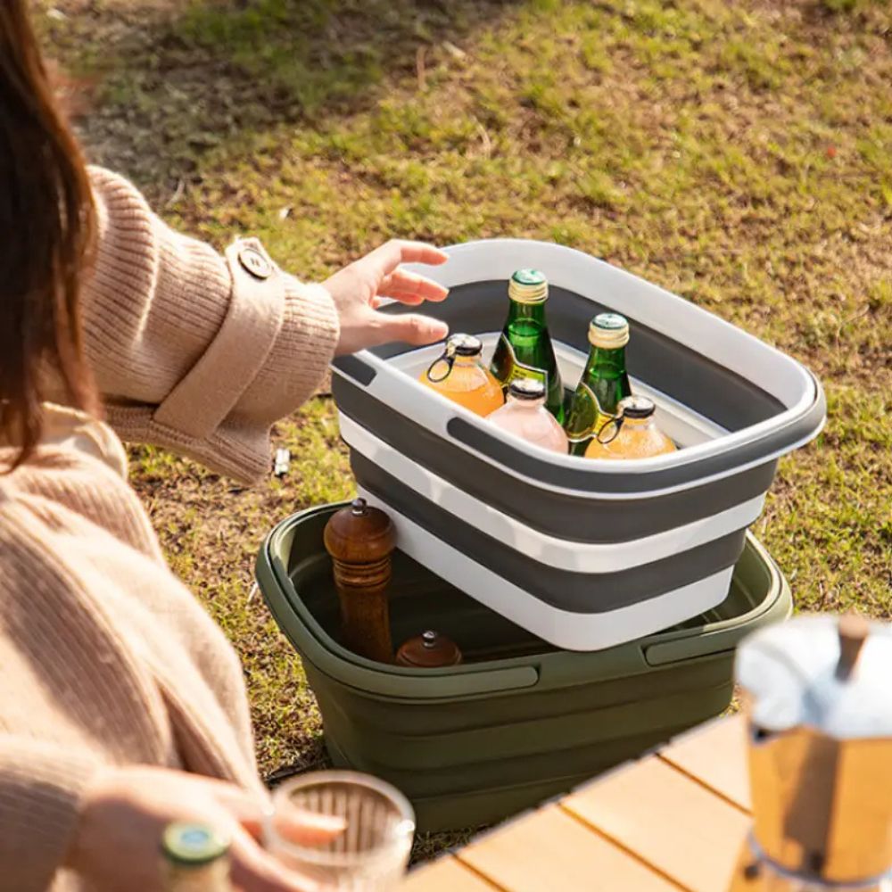 Ultra Flex Foldable Storage Basket Space-Saving Utility Tub with Handles