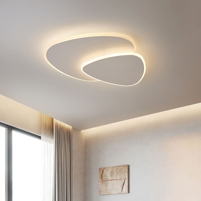 Modern Geometric Flush Mount Ceiling Light Dimmable White LED Fixture