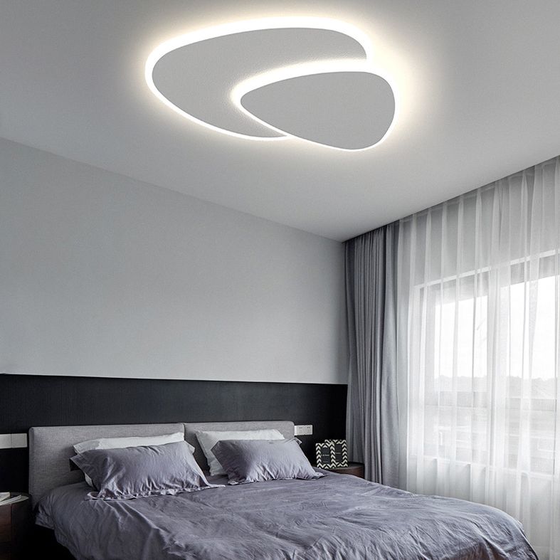 Modern Geometric Flush Mount Ceiling Light Dimmable White LED Fixture