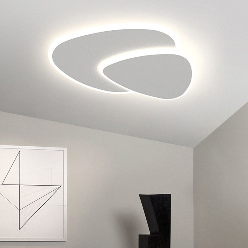 Modern Geometric Flush Mount Ceiling Light Dimmable White LED Fixture