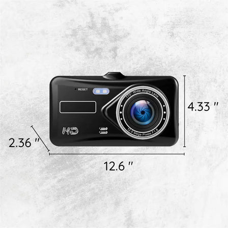Dual Wireless Dash Camera Set with Full HD Recording and Wide Angle Lens