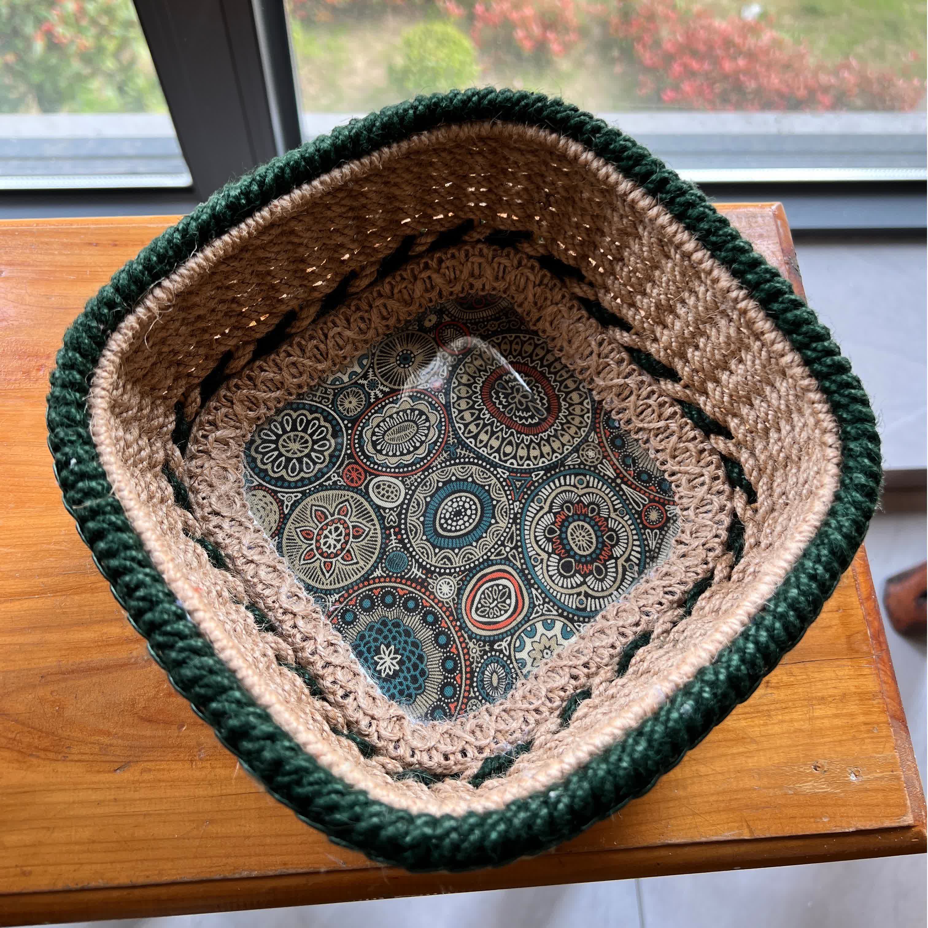 Rustic Hemp Storage Basket Eco Storage for Home Organization