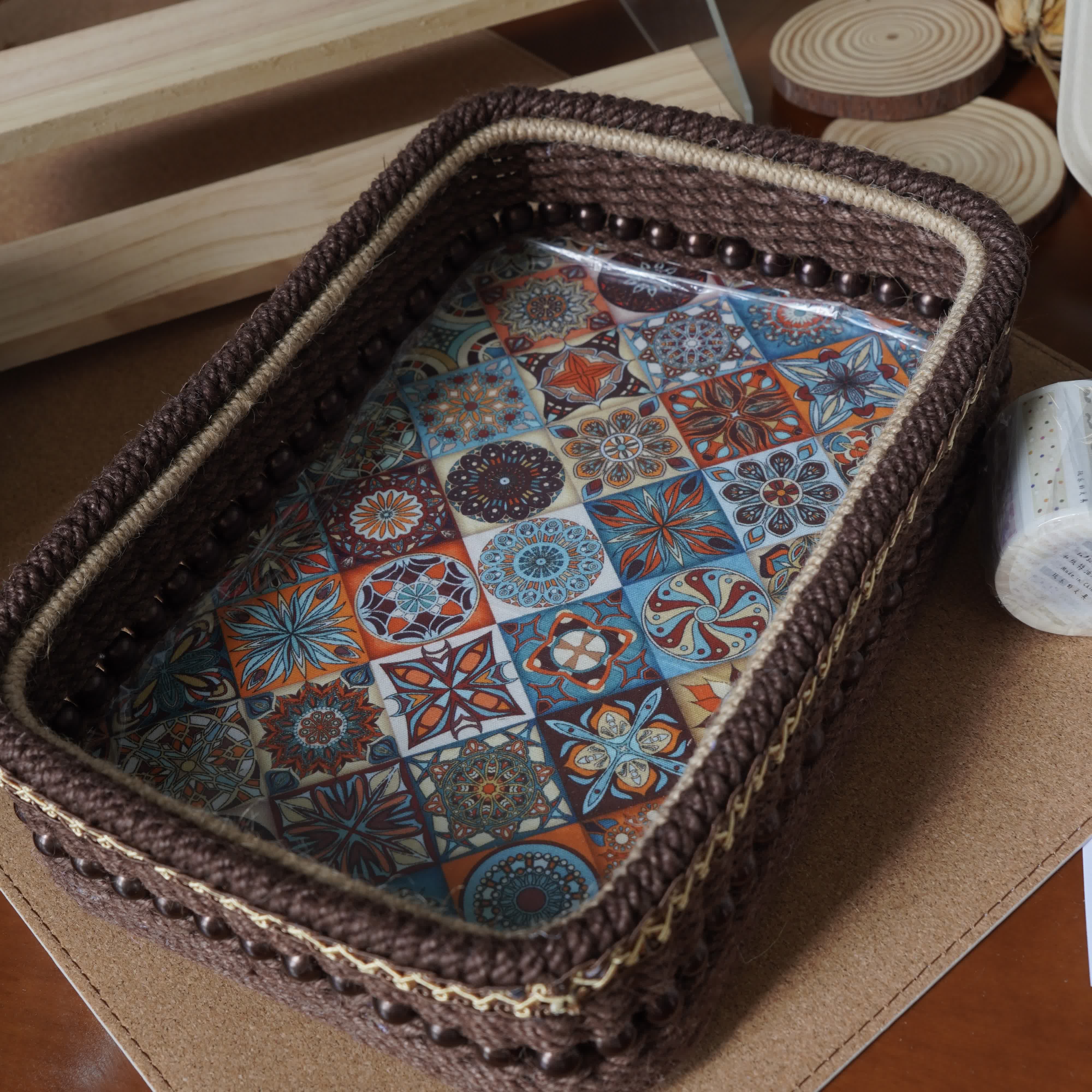Rustic Hemp Storage Basket Eco Storage for Home Organization