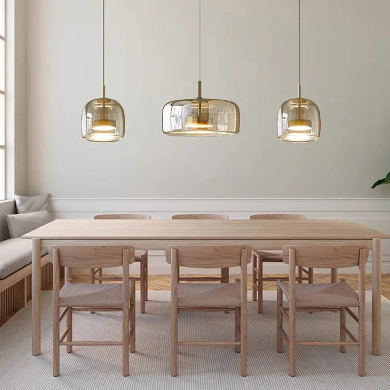 Minimalist Glass Pendant Light for Living Room