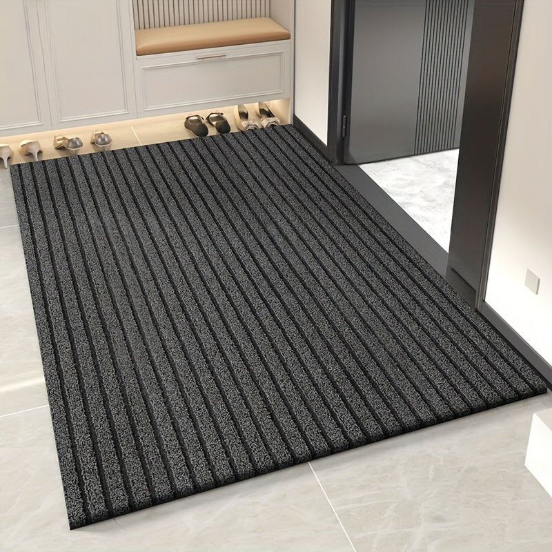 Weather mat black-gray ribbed pattern