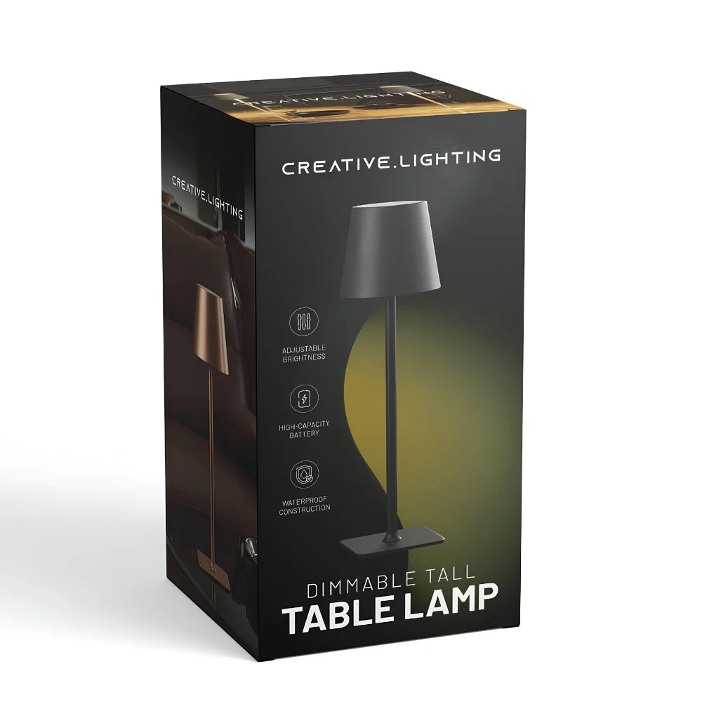 Dimmable Touch Table Lamp Tall Rechargeable Light for Indoor & Outdoor Use