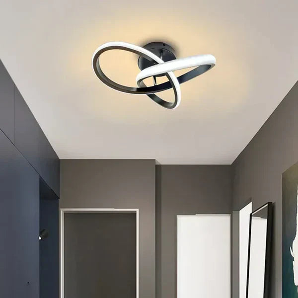 Orbiloop LED Plafondlamp met Dubbele Ringstructuur in Abstract Design